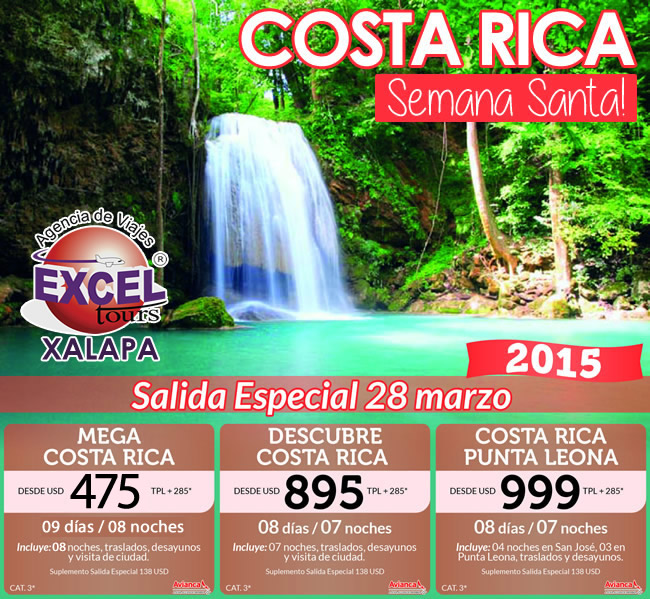 Semana Santa en Costa Rica!! Aparta tu lugar hoy mismo!! Agencia de